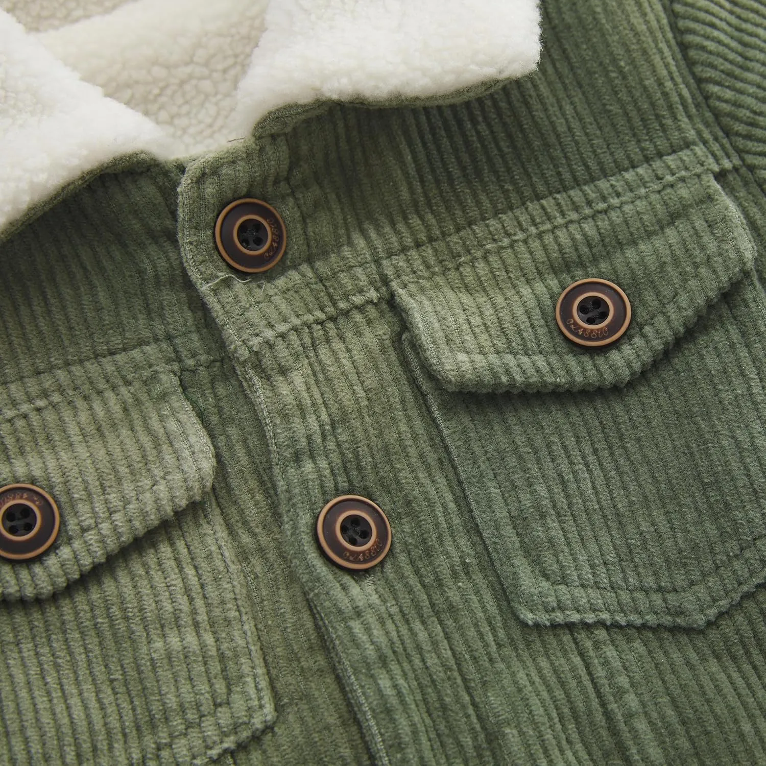 Toddler Boy Winter Corduroy Jacket Baby Girl Fall Sherpa Lined Outwear Coat