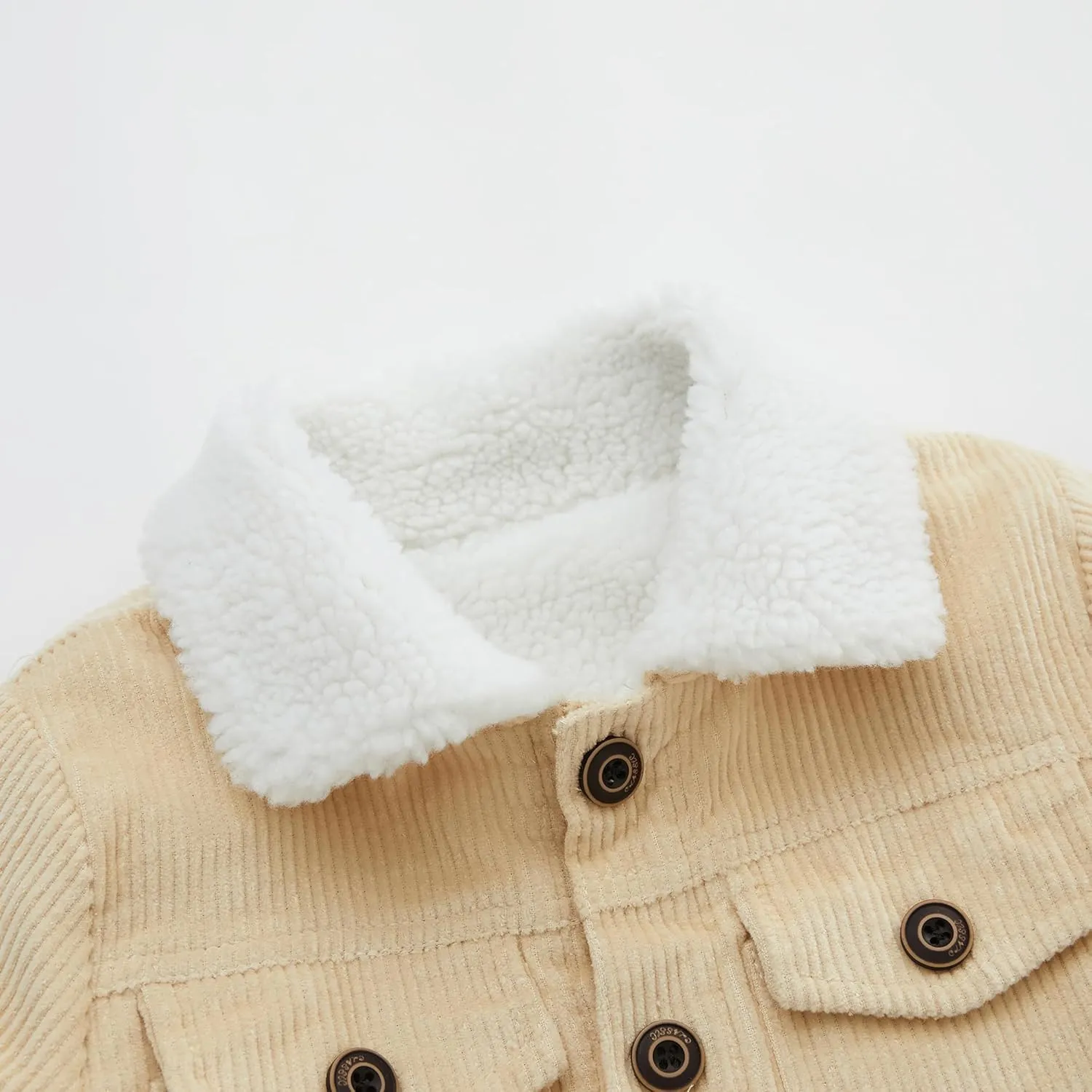 Toddler Boy Winter Corduroy Jacket Baby Girl Fall Sherpa Lined Outwear Coat