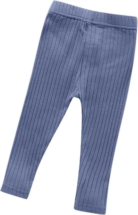 Toddler Girls Solid Leggings Kids Stretchy Ribbed Yoga Pants Infant Baby Elastic Waist Full Length Footless Tights