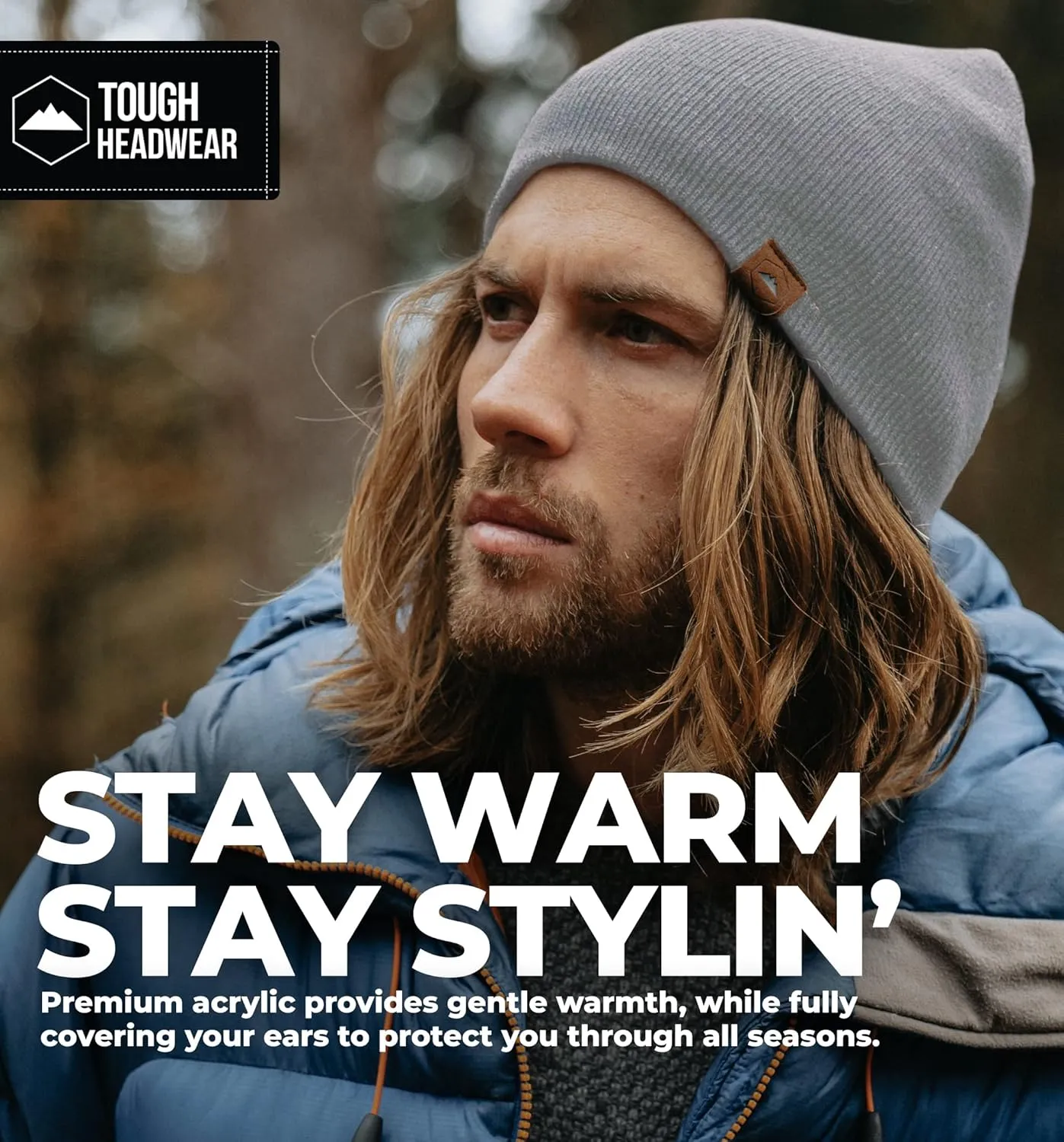 Tough Headwear Daily Knit Beanie - Beanies Hats for Men - Winter Hats for Men & Women - Warm Knitted Hats for Cold Weather