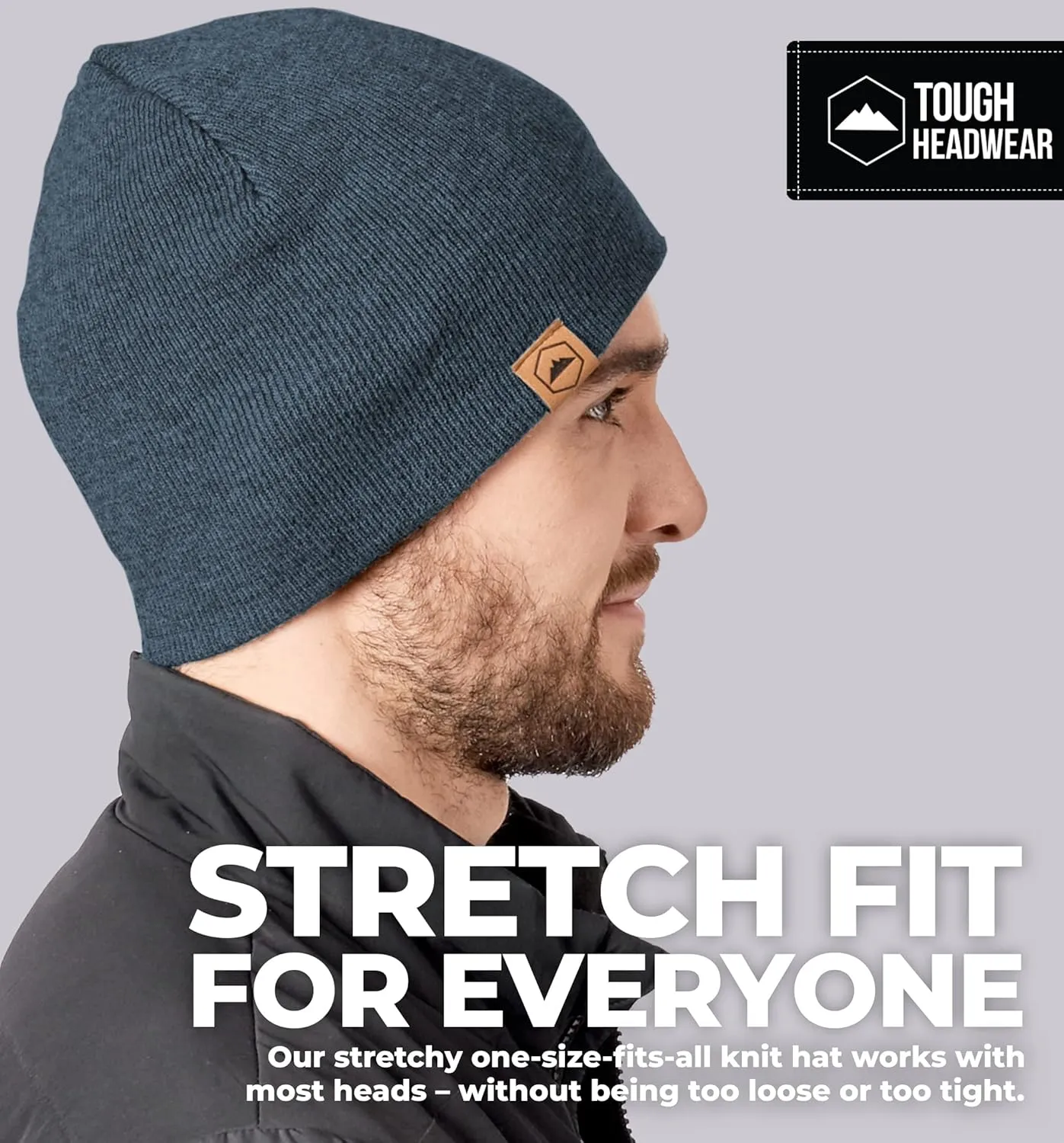 Tough Headwear Daily Knit Beanie - Beanies Hats for Men - Winter Hats for Men & Women - Warm Knitted Hats for Cold Weather