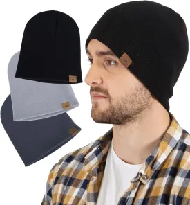 Tough Headwear Daily Knit Beanie - Beanies Hats for Men - Winter Hats for Men & Women - Warm Knitted Hats for Cold Weather