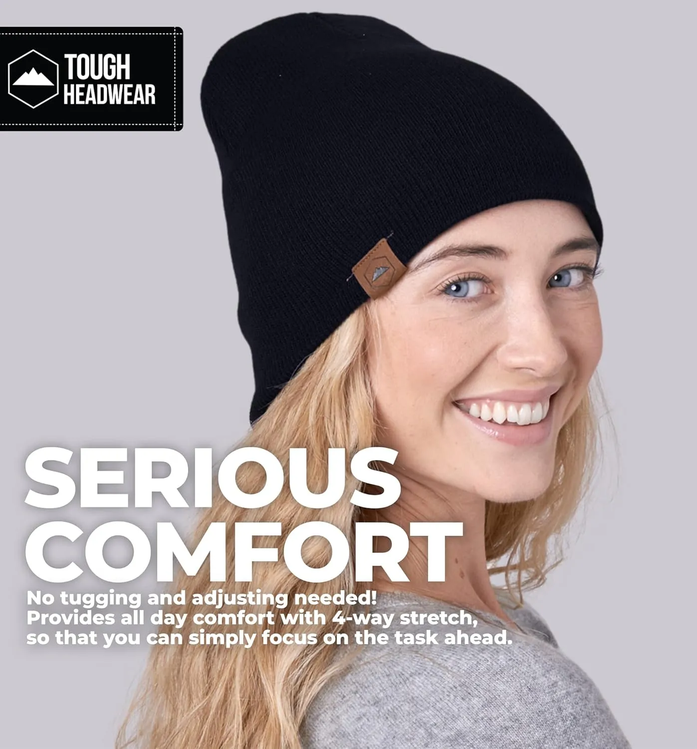 Tough Headwear Daily Knit Beanie - Beanies Hats for Men - Winter Hats for Men & Women - Warm Knitted Hats for Cold Weather
