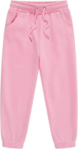 Unisex Basic Sweatpants Pull on Casual Joggers Boys Girls Solid Color Elastic Waist Athletic Pants with Pockets